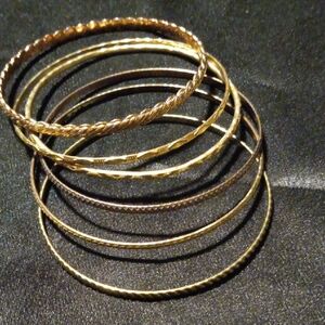 Beautiful 6 Gold Bangle Set